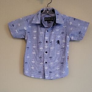 English Laundry blue short sleeve button down shirt